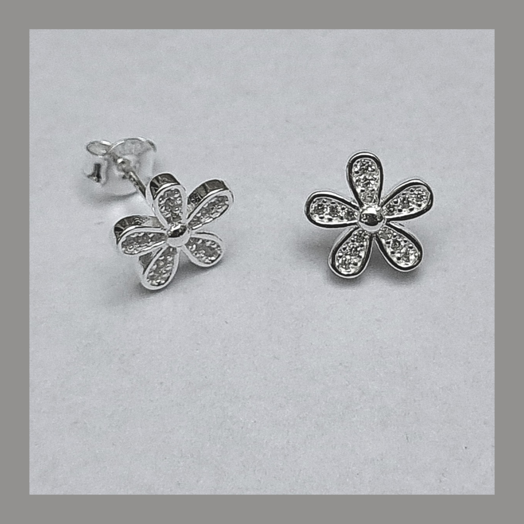 Pendientes de flores de Plata 925