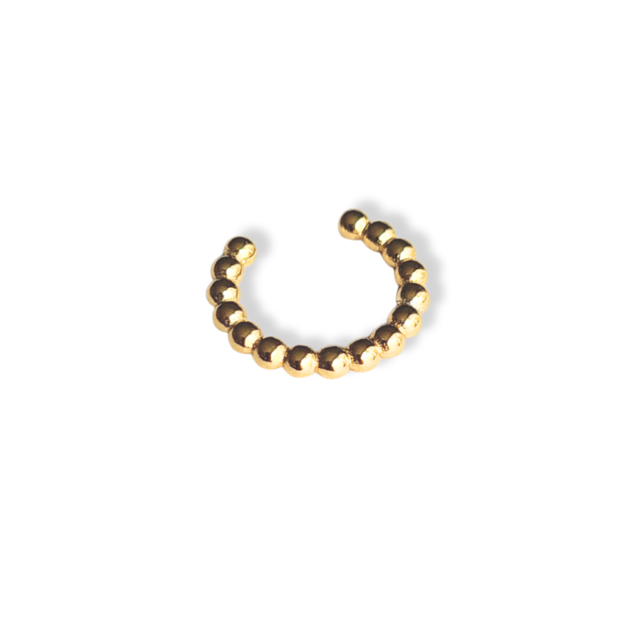 Ear cuff de bolitas de Plata 925 Dorada