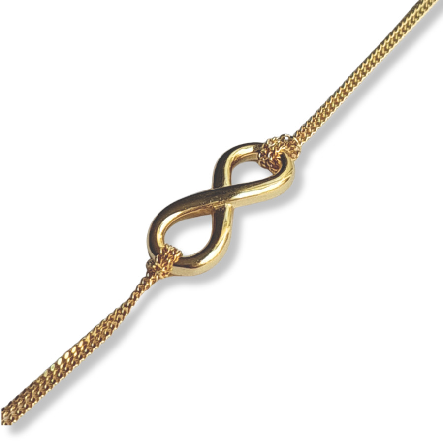Pulsera con infinito de Plata 925 Dorada