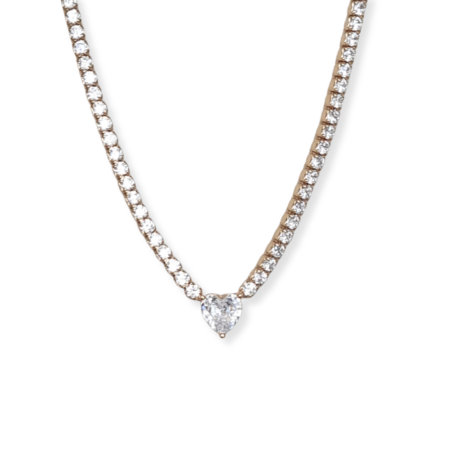 Collar continuo de cubics de Plata 925 Dorada