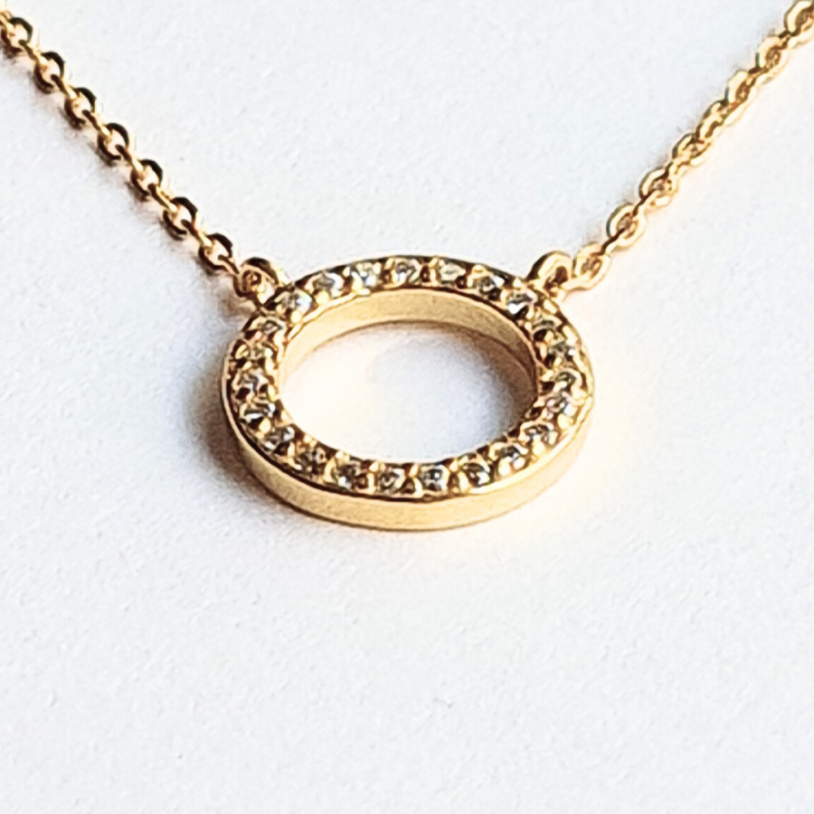 Collar de Plata 925 Dorada con Círculo