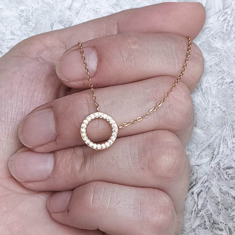 Collar de Plata 925 Dorada con Círculo