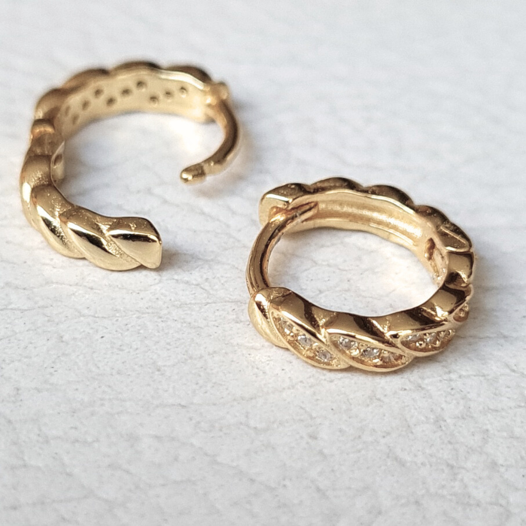 Pendientes de Plata 925 Dorada