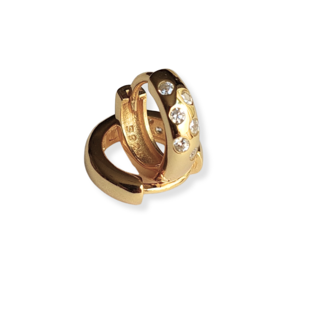 Argollas de Plata 925 Dorada