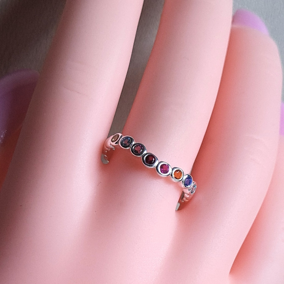 Anillo medio sinfín de Plata 925