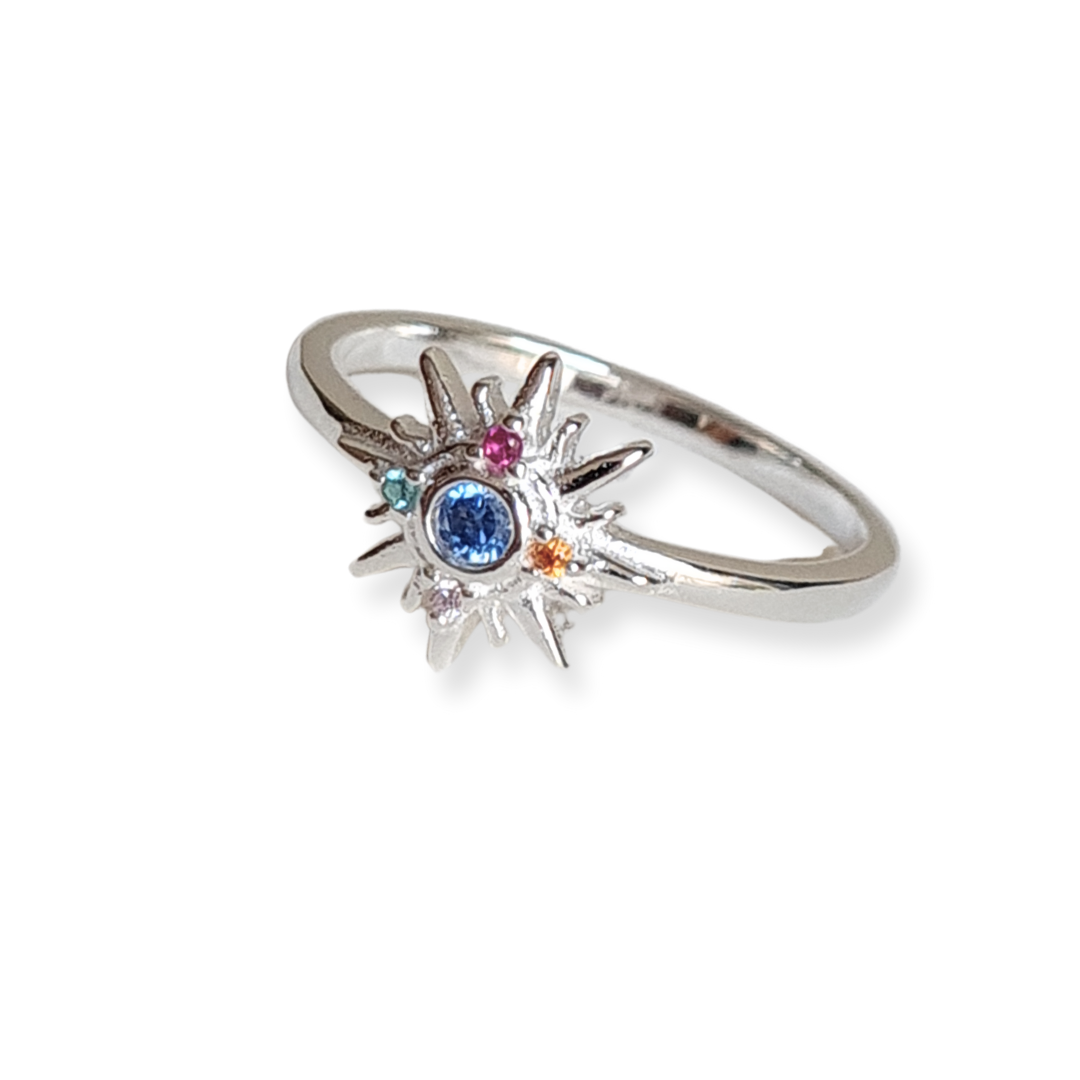 Anillo con rosa de los Vientos de Plata 925