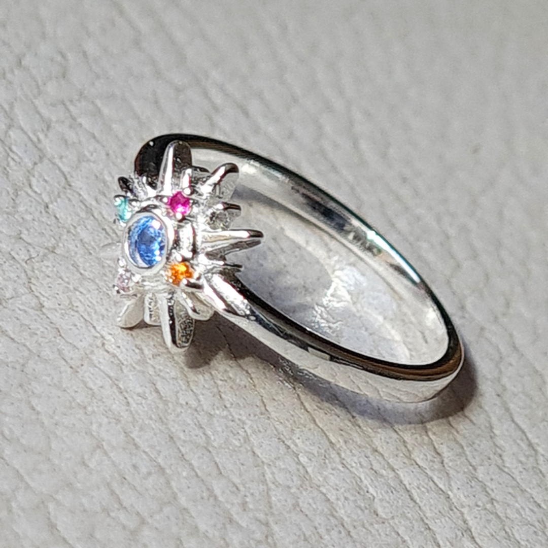 Anillo con rosa de los Vientos de Plata 925
