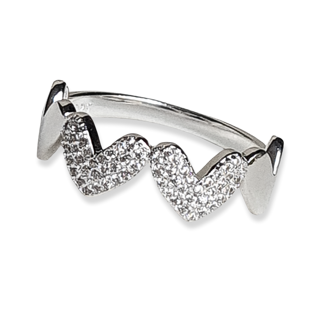 Anillo de Plata 925 con corazones