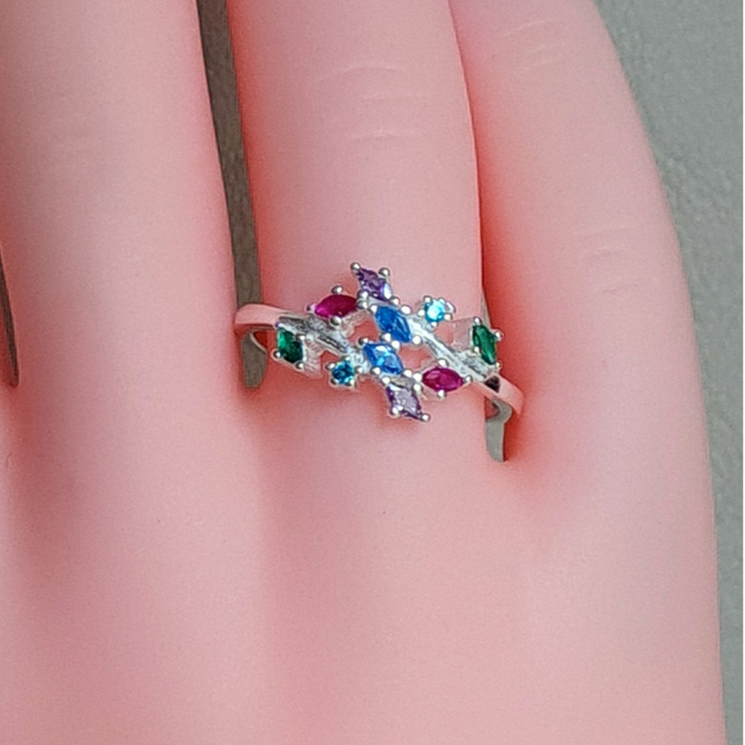 Anillo de Plata 925 con piedras de colores