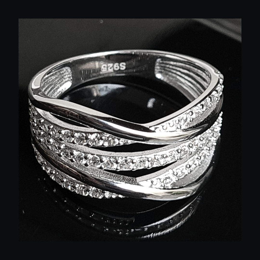 Anillo de Plata 925 liso combinado