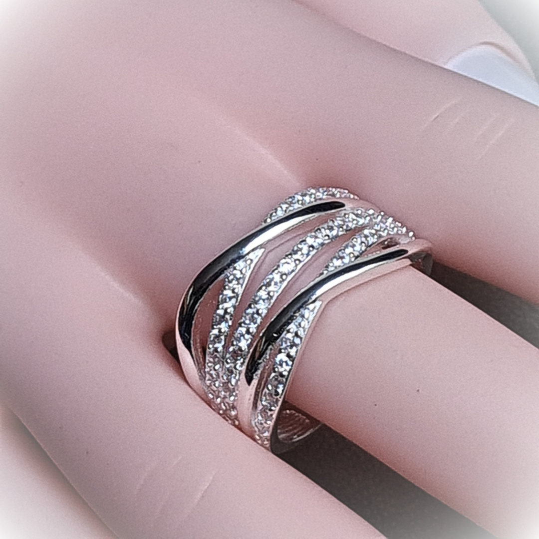 Anillo de Plata 925 liso combinado