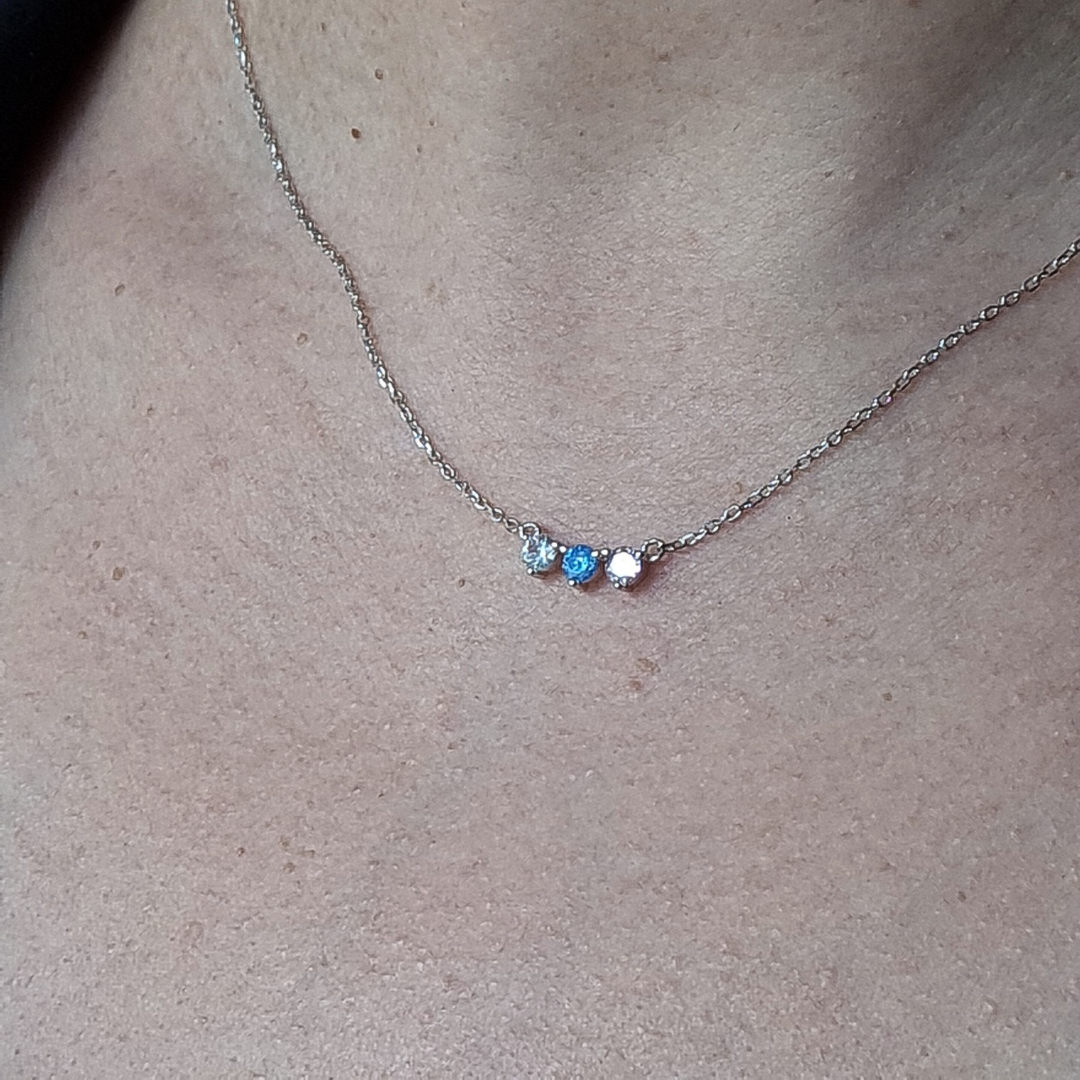 Collar de Plata 925 con triple centro