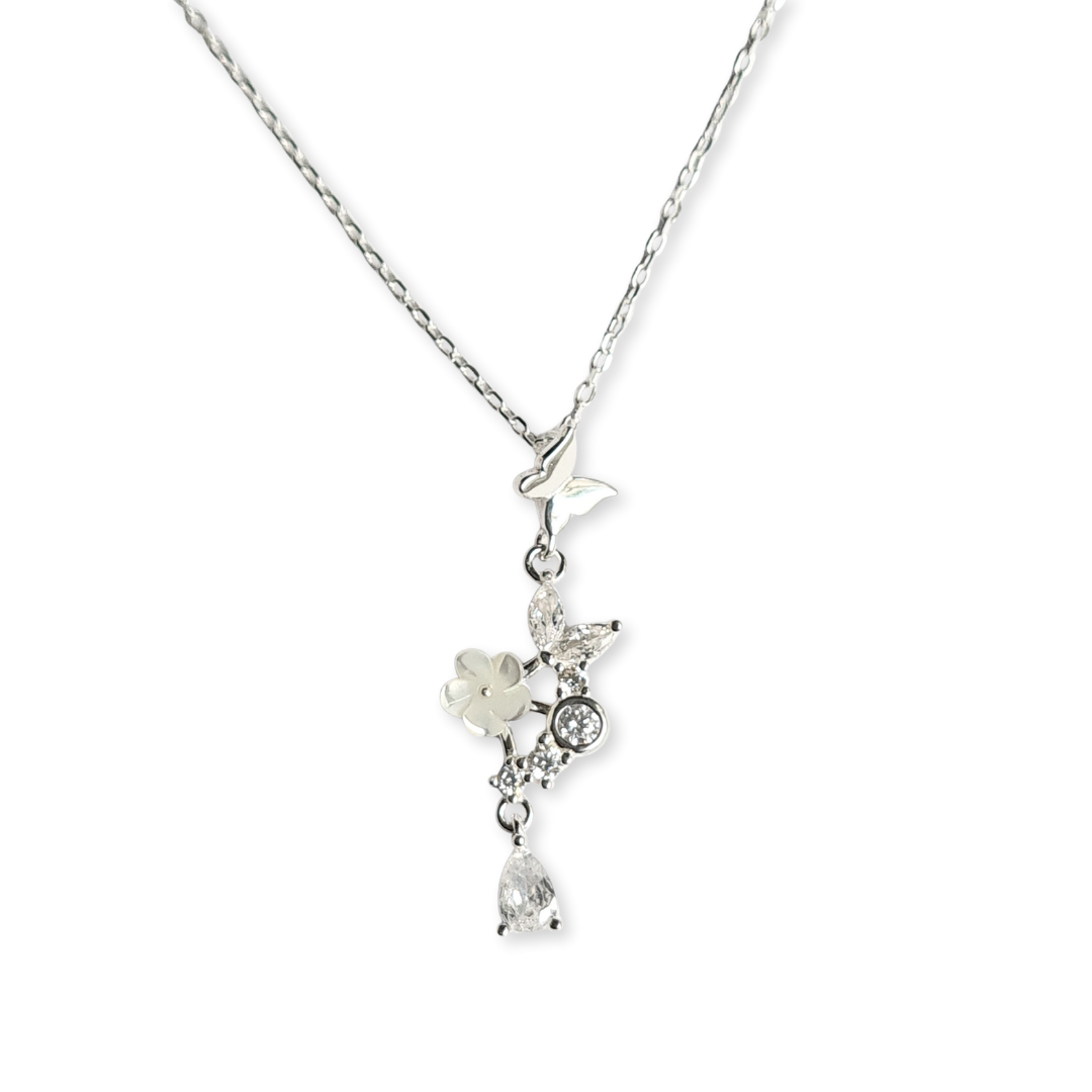 Collar de Plata 925 con colgante floral