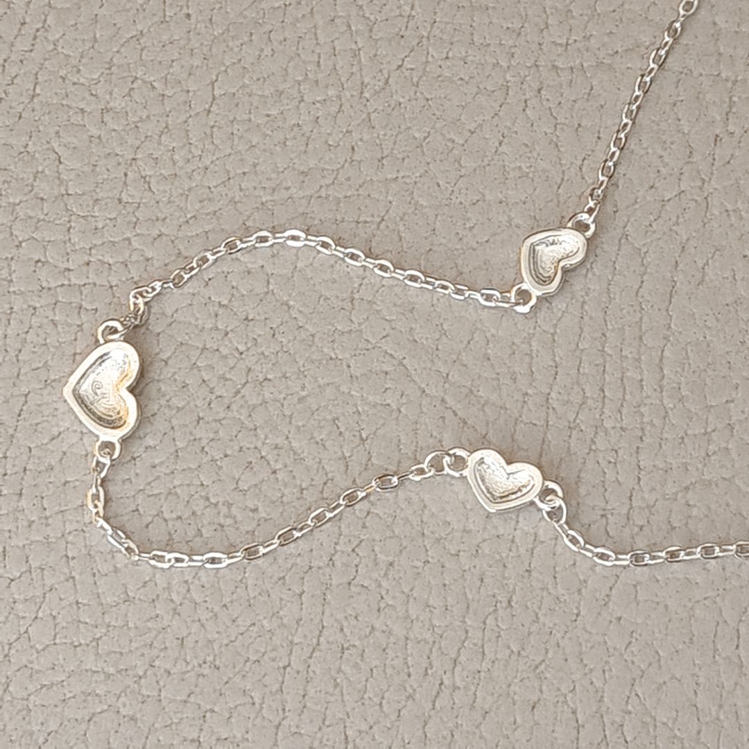 Collar de Plata 925 con corazones