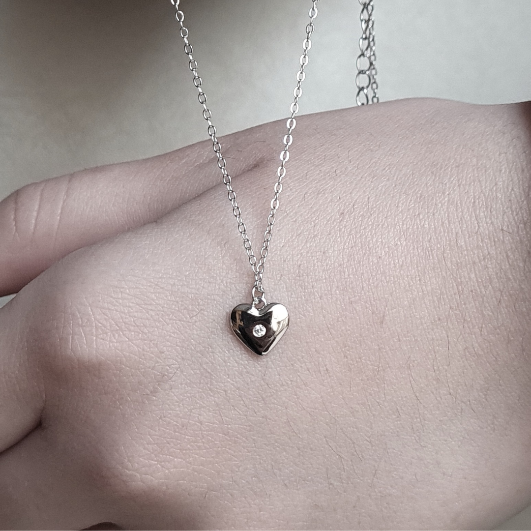 Collar de mini corazón de Plata 925