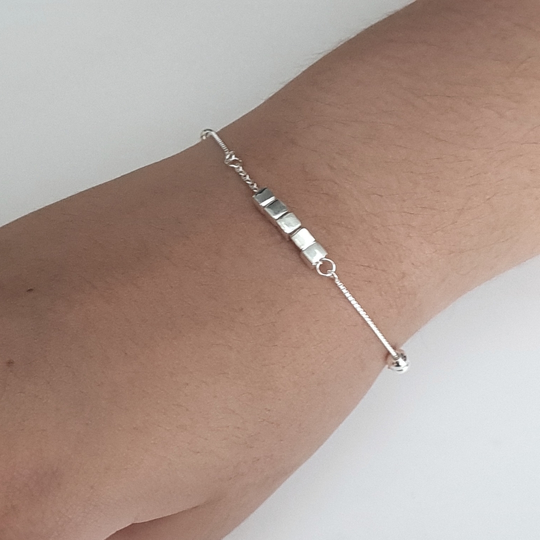 Pulsera de Plata 925 con cubos