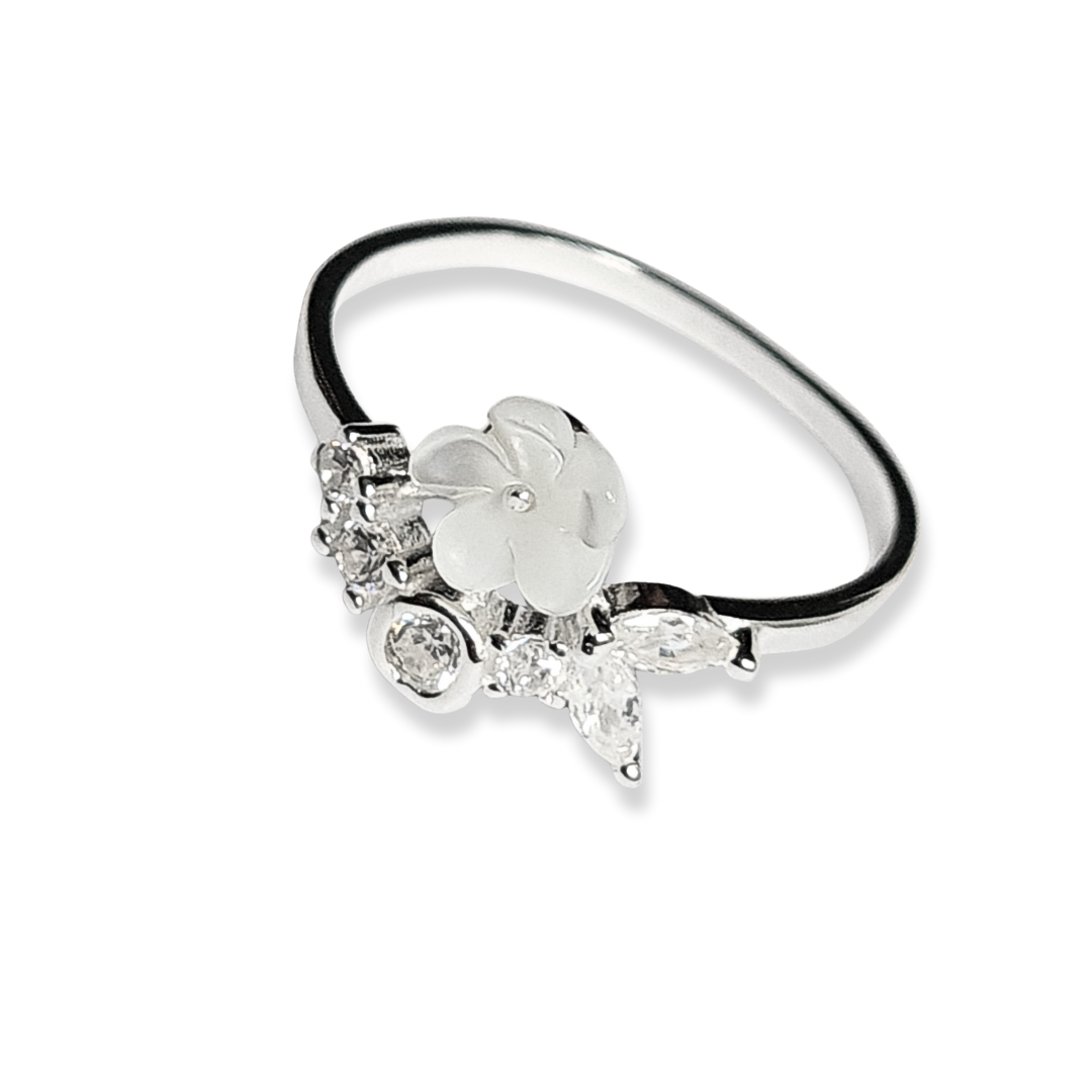 Anillo de Plata 925 con flor de nácar