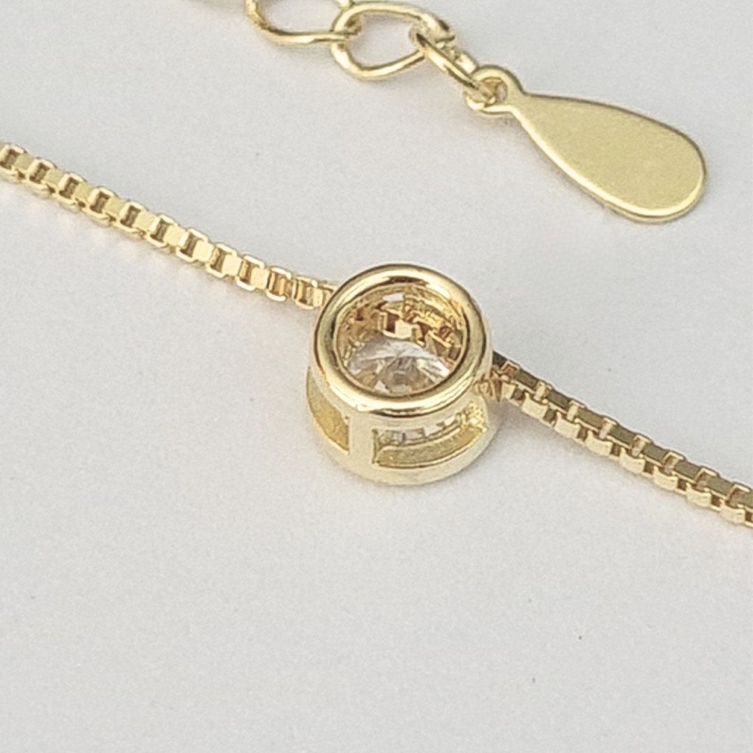 Collar punto de luz de Plata 925 Dorada