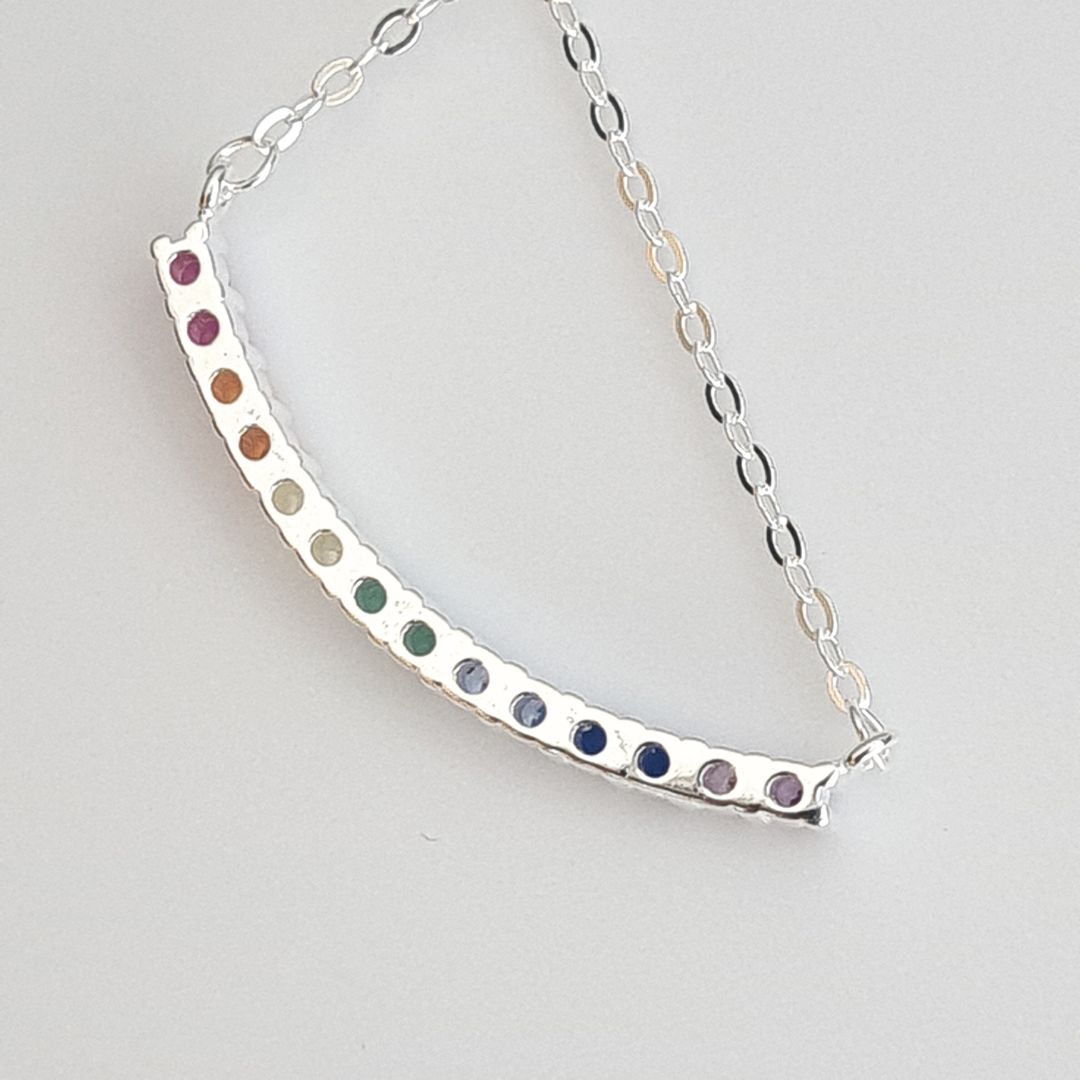 Collar Plata 925 arcoíris 