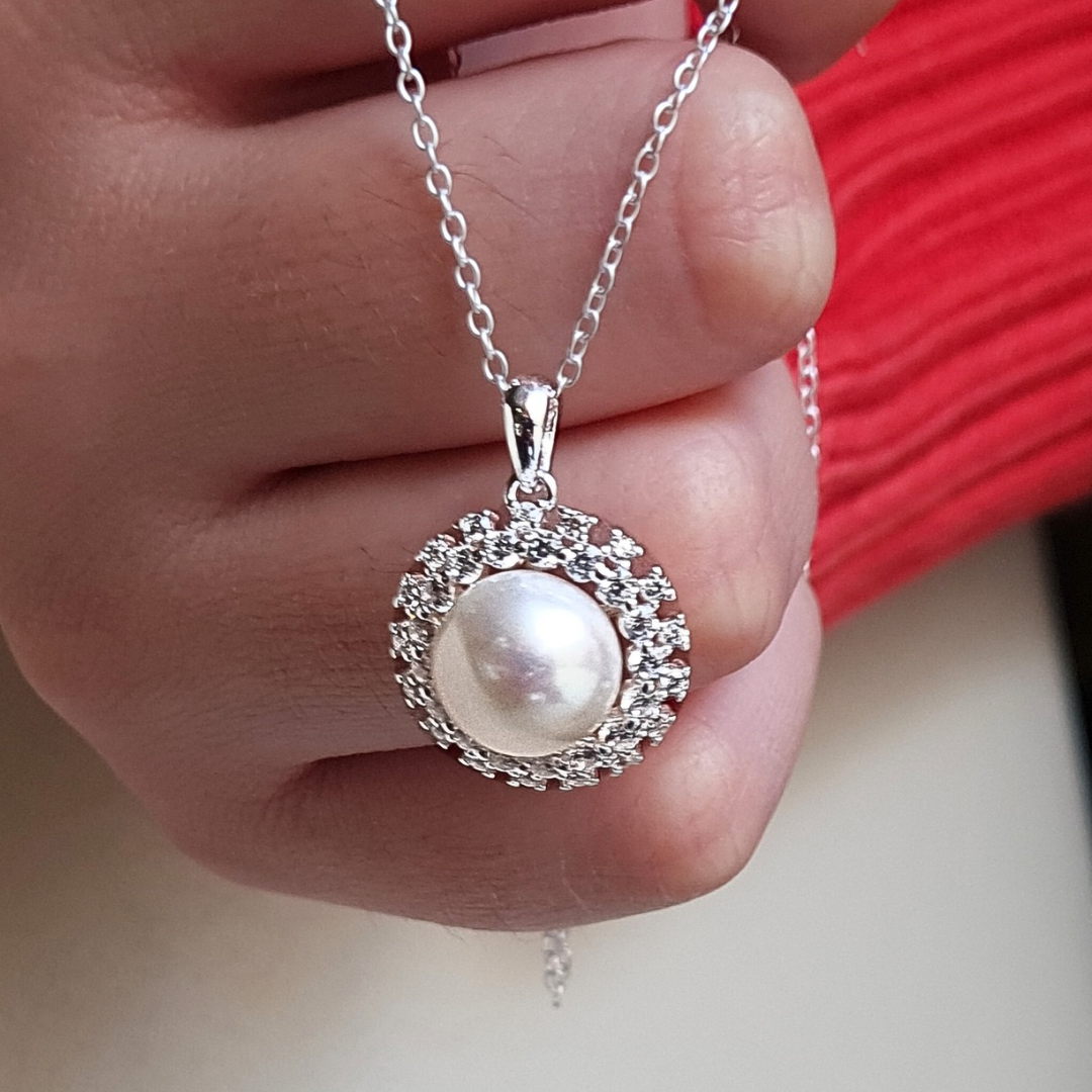 Collar de plata 925 con Perla de rio