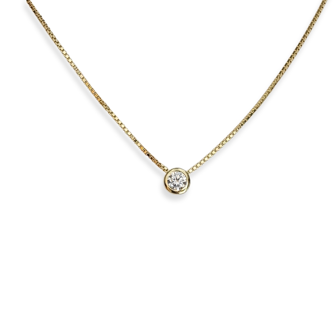 Collar punto de luz de Plata 925 Dorada