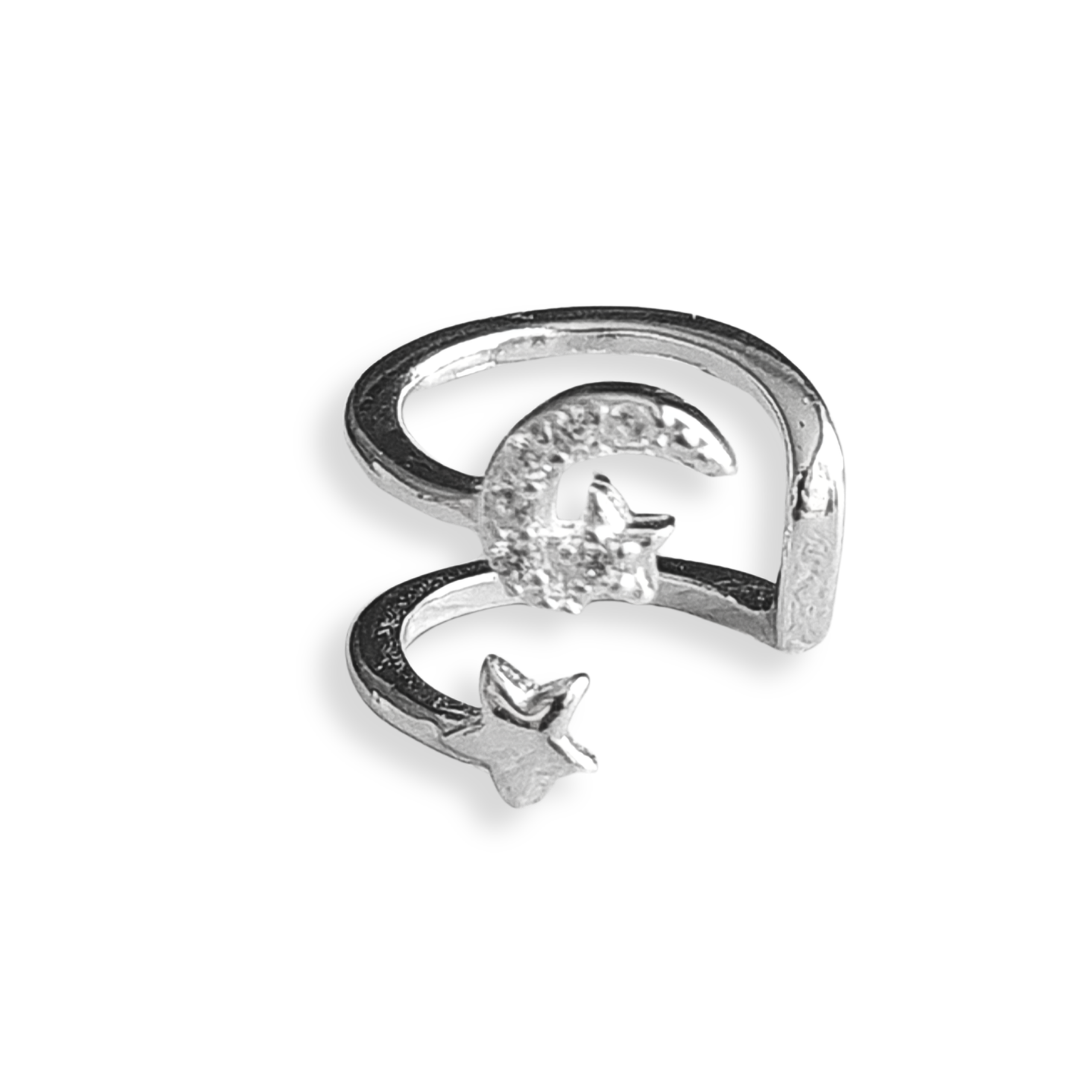 Ear cuff Luna y Estrella Plata 925