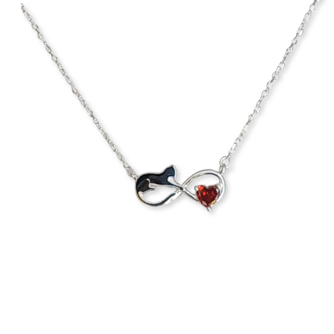 Collar de Plata 925 felino infinito