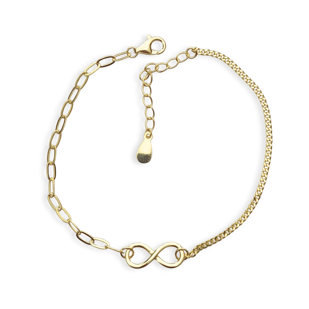 Pulsera con infinito de Plata 925 Dorada