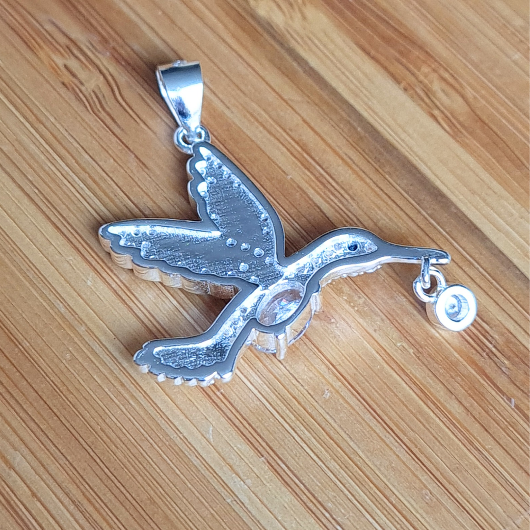 Colgante de colibrí de Plata 925