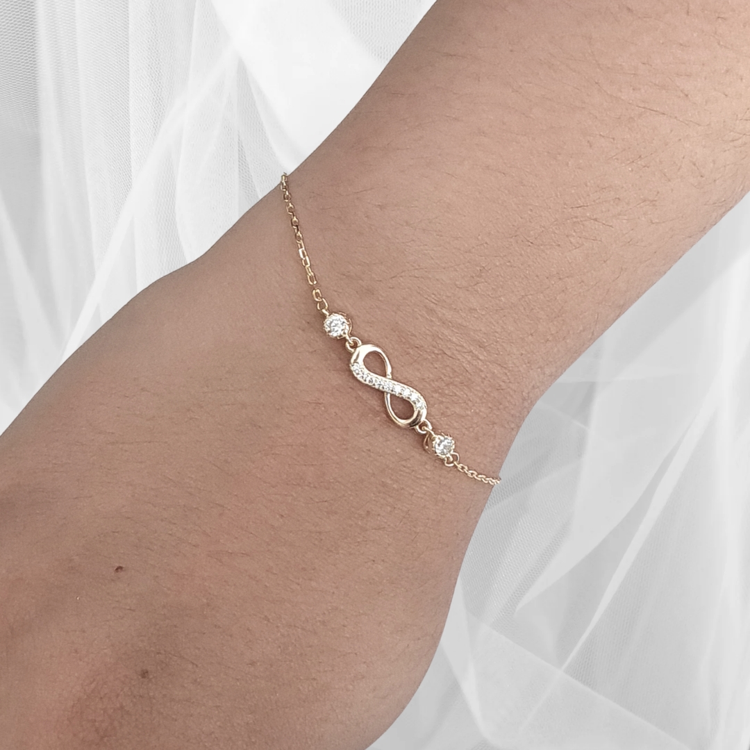 Pulsera de Plata 925 Dorada infinito