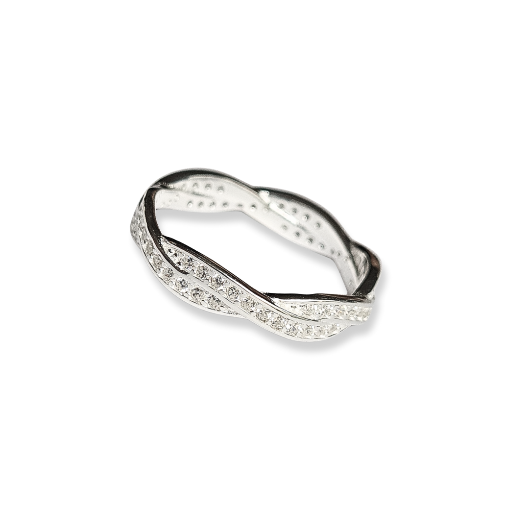 Anillo sinfín de Plata 925 con circonios