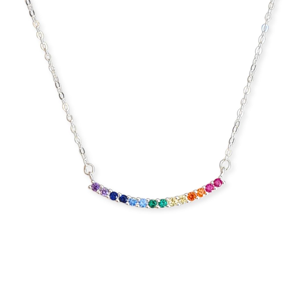 Collar Plata 925 arcoíris 