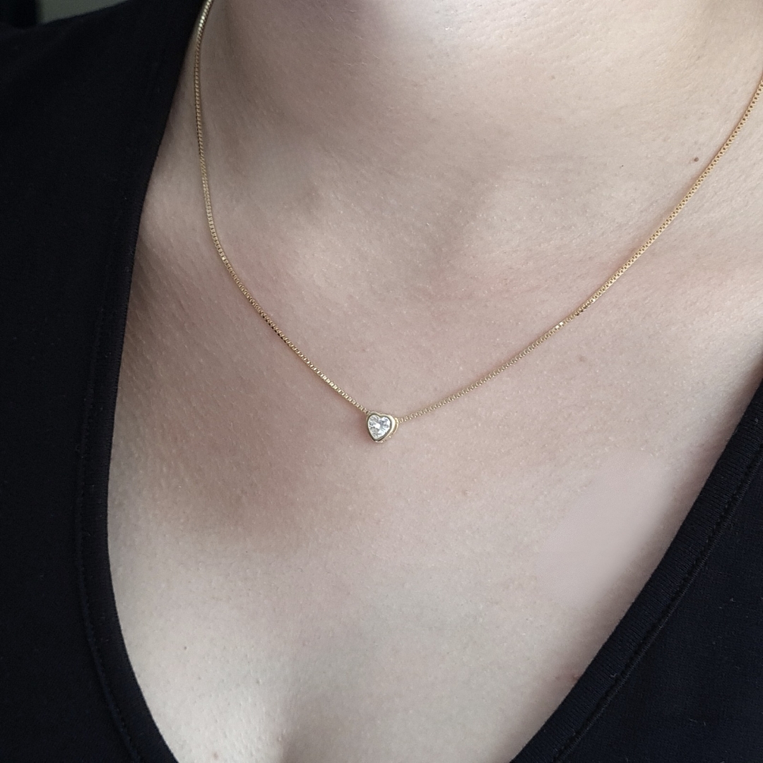 Collar corazón Plata 925 Dorada