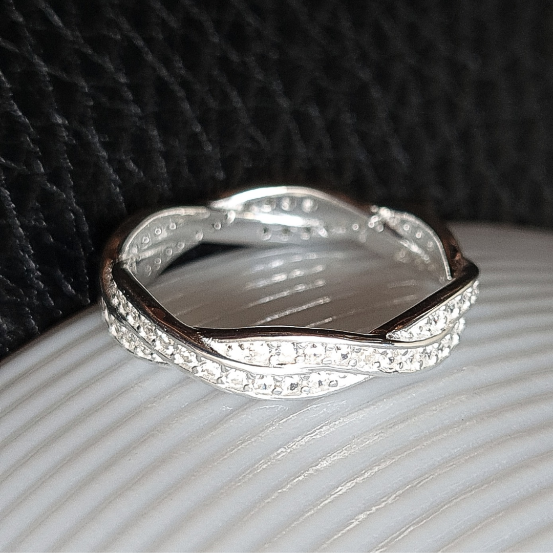 Anillo sinfín de Plata 925 con circonios