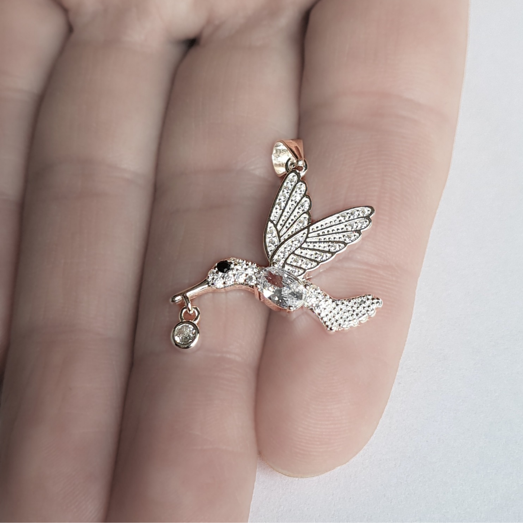 Colgante de colibrí de Plata 925