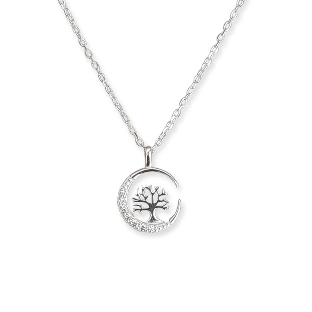 Collar Árbol de la Vida y Luna de Plata 925