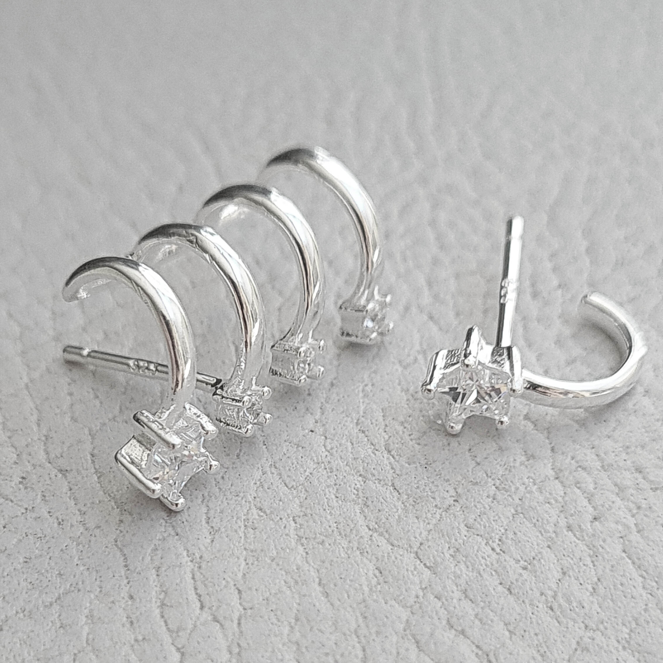 Aros medio trepador de Plata 925