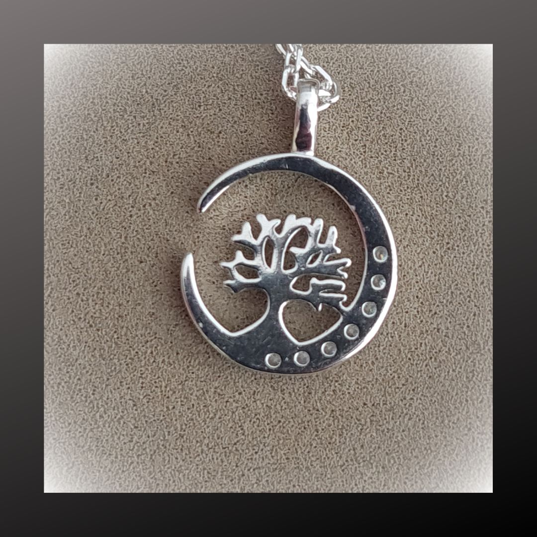 Collar Árbol de la Vida y Luna de Plata 925