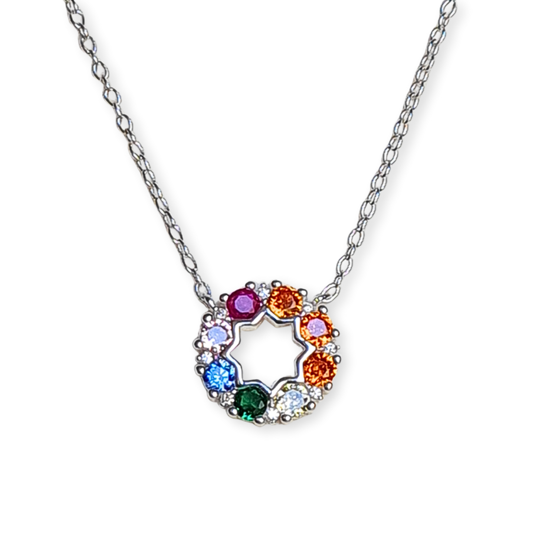 Collar de Plata 925 con piedras de colores