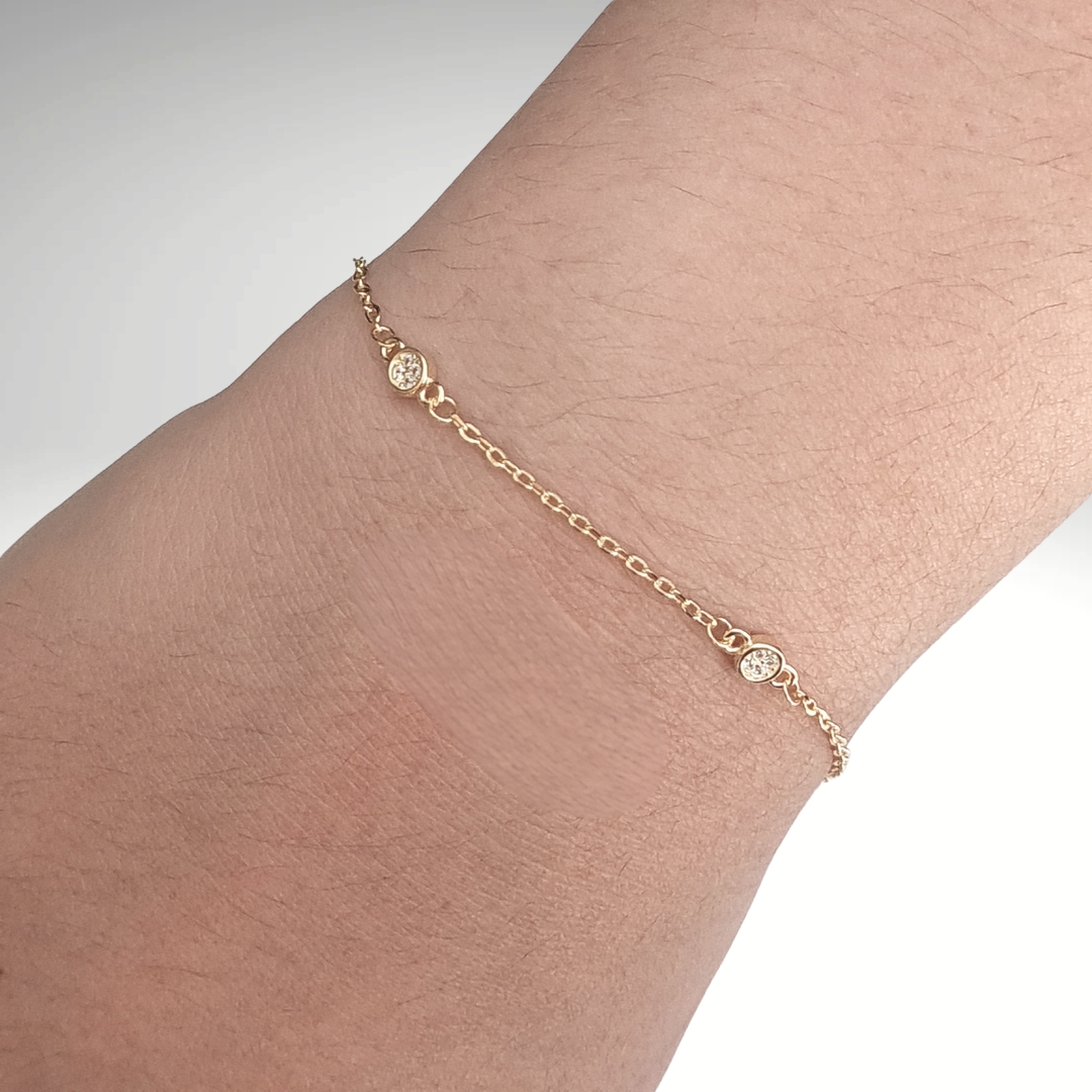 Pulsera de Palta 925 Dorada y circonias