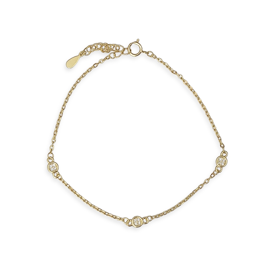 Pulsera de Palta 925 Dorada y circonias