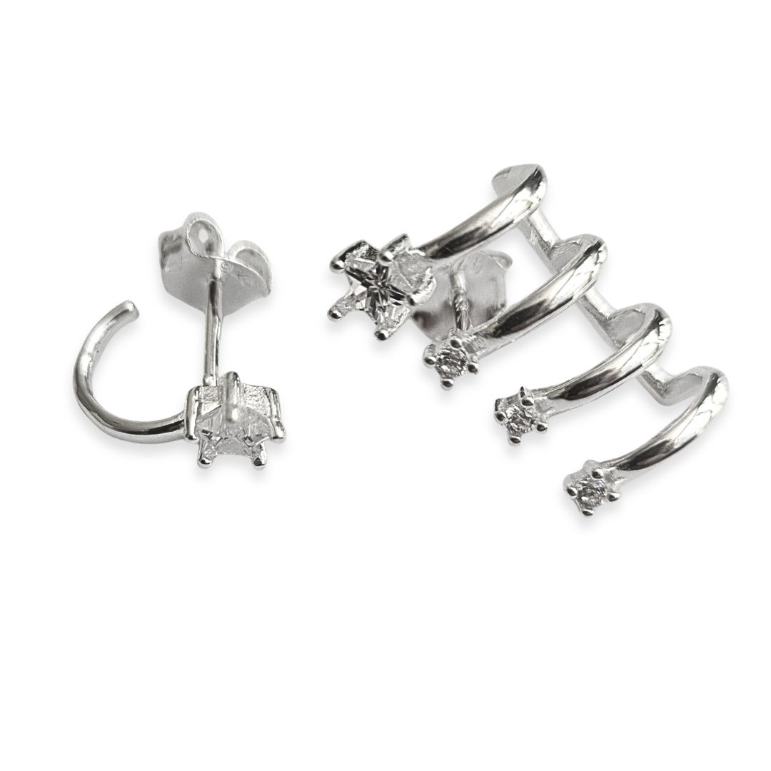 Aros medio trepador de Plata 925