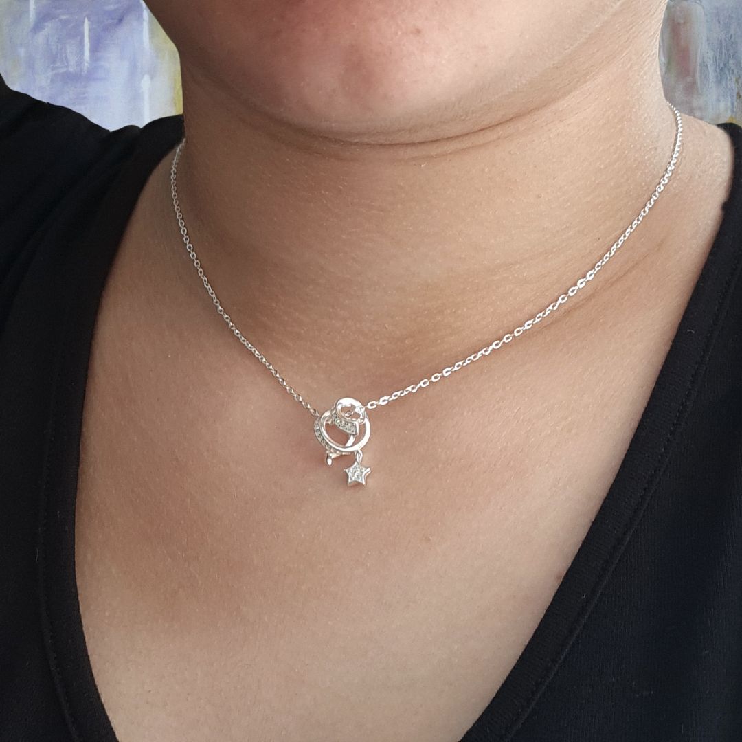 Collar de Plata 925 con dijes de estrellas