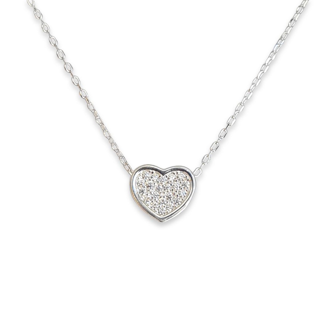 Collar de corazón de Plata 925 y cubics 