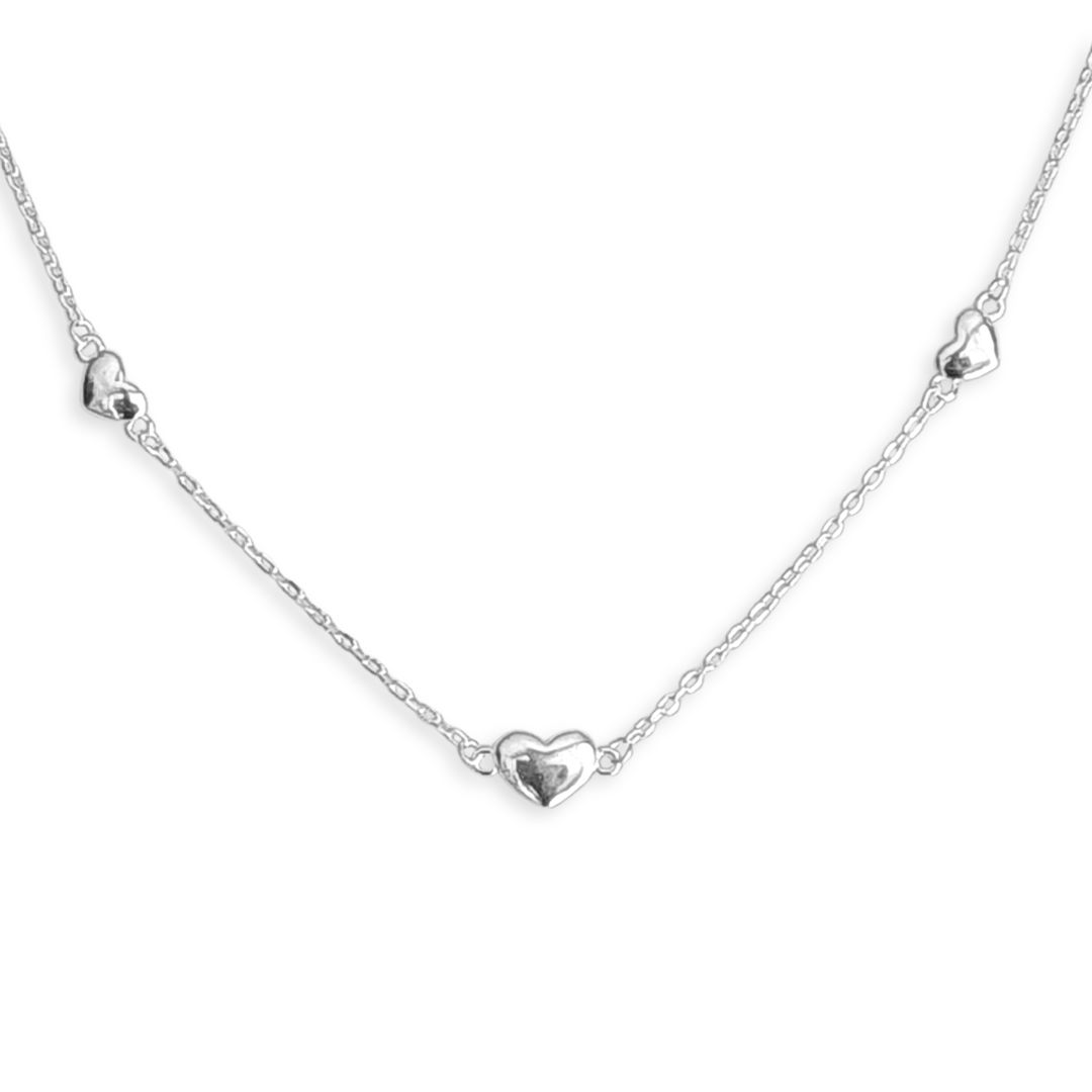 Collar de Plata 925 con corazones