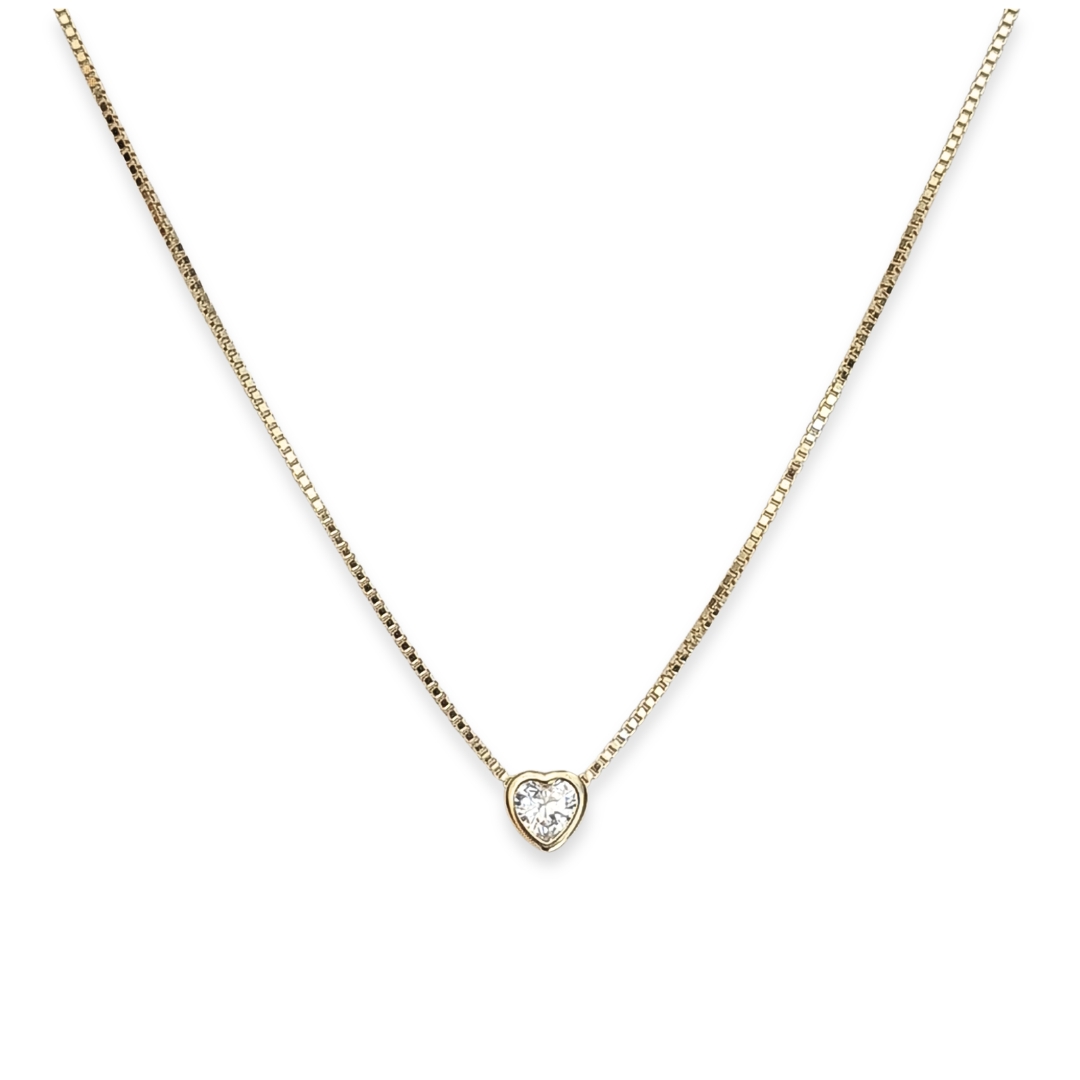 Collar corazón Plata 925 Dorada
