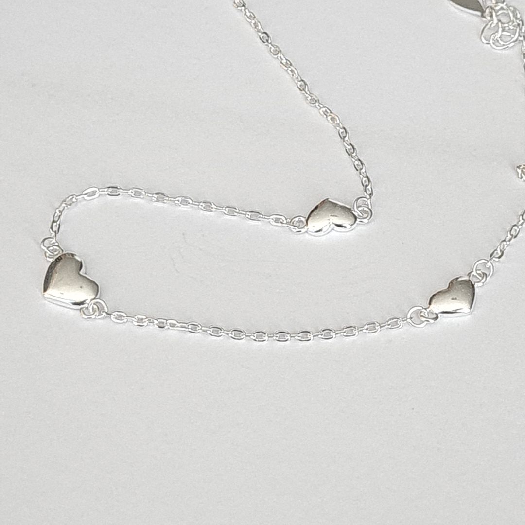 Collar de Plata 925 con corazones