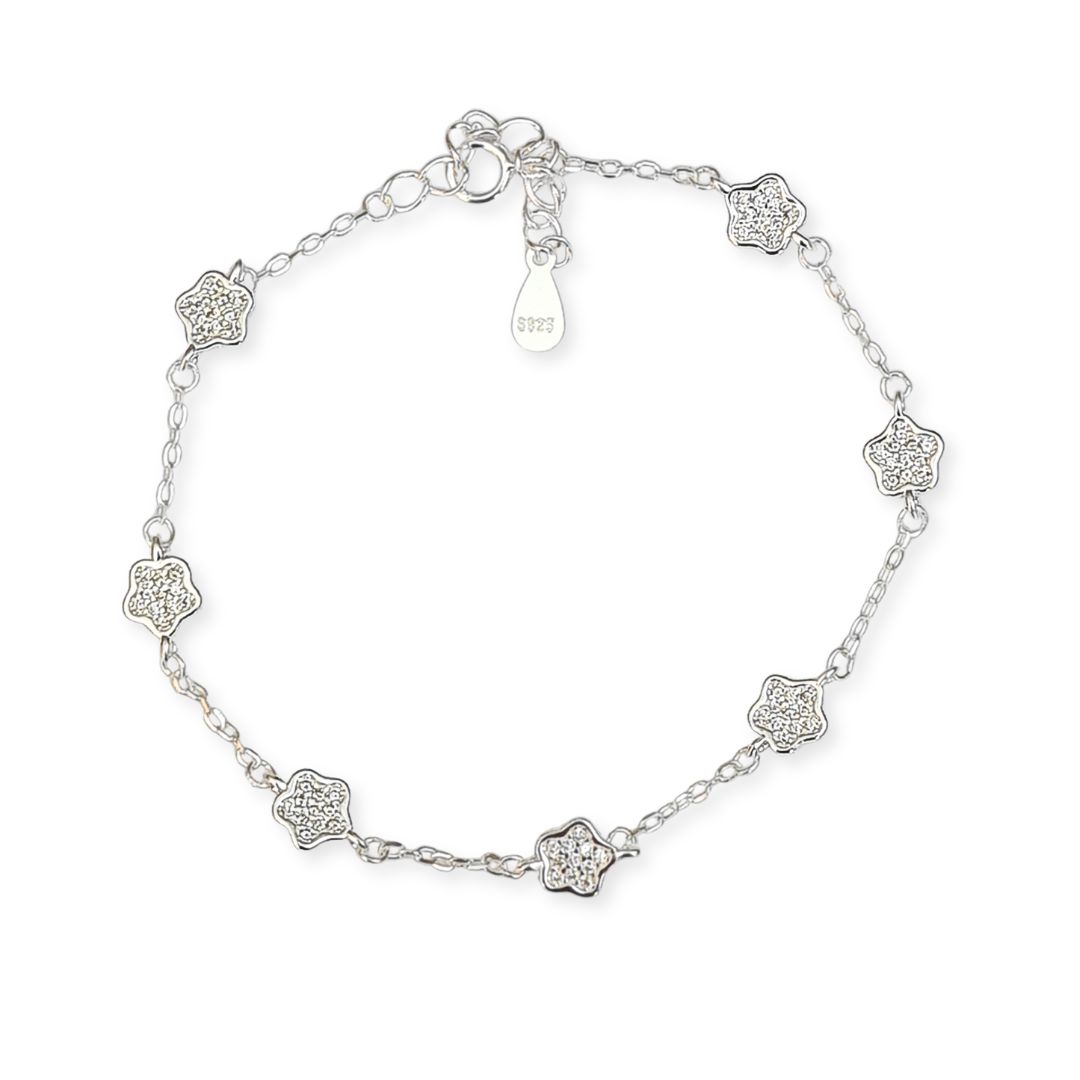 Pulsera de Plata 925 con flores
