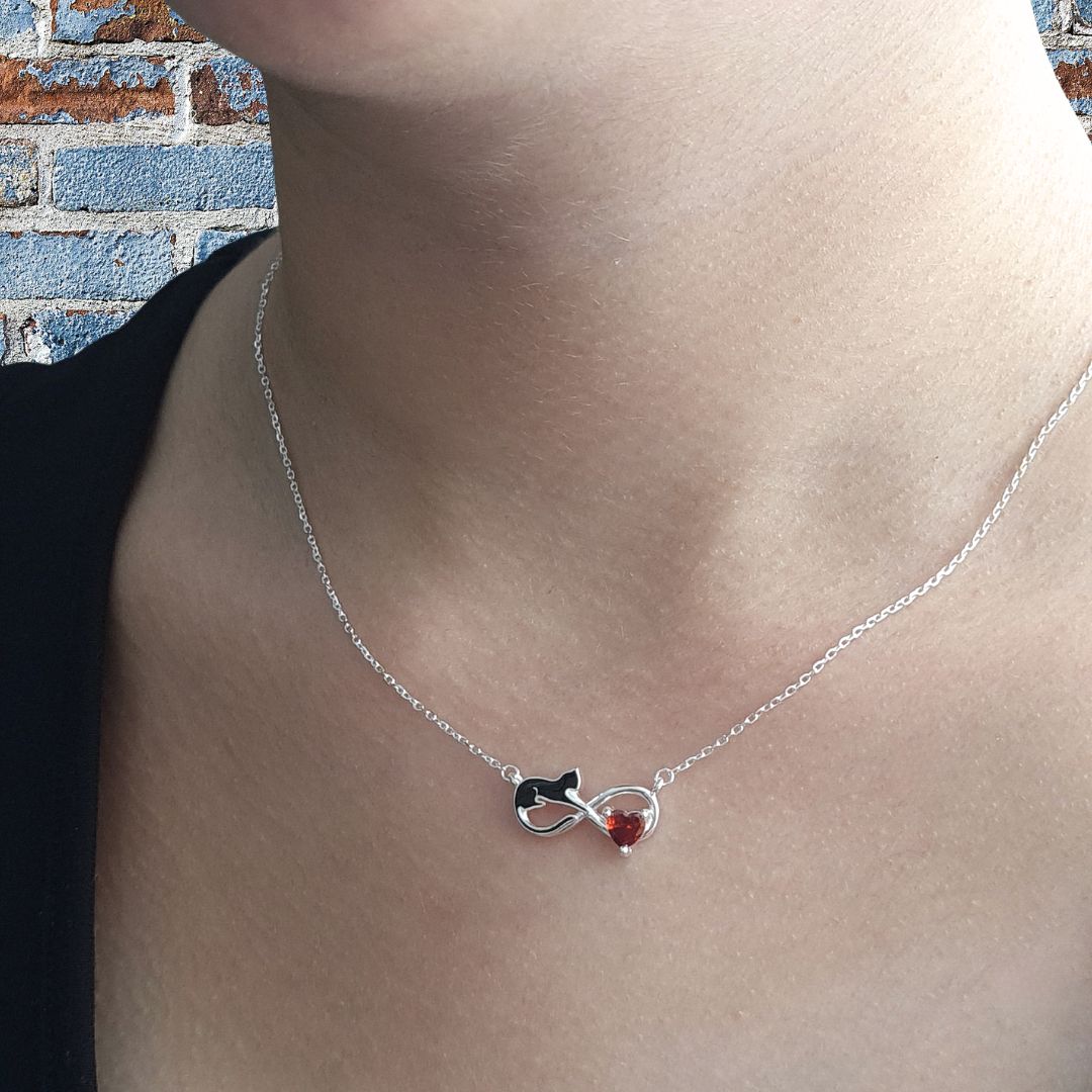 Collar de Plata 925 felino infinito