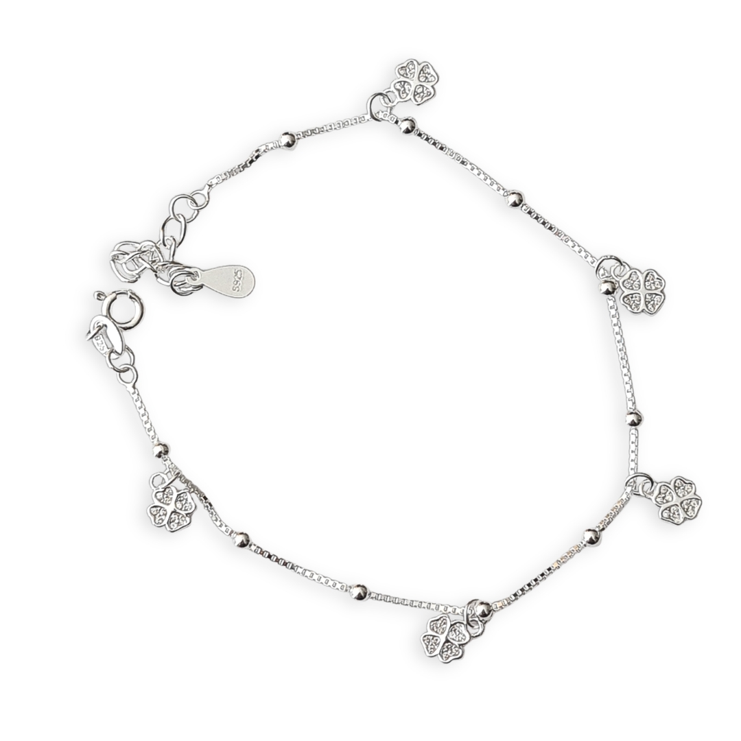 Pulsera de Plata 925 y tréboles
